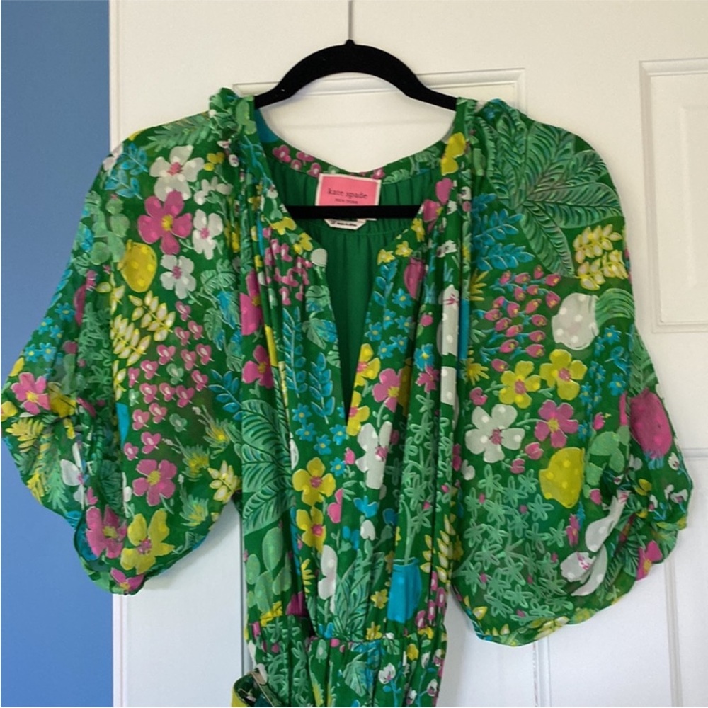 Kate Spade Vibrant Green Floral Maxi Dress - Picture 3 of 8